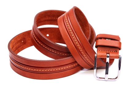 Man's fashion belt isolated on a white backgroundの写真素材
