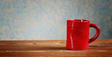Red cup not a rural tableの写真素材