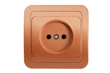 brown electric socket isolated on a white background