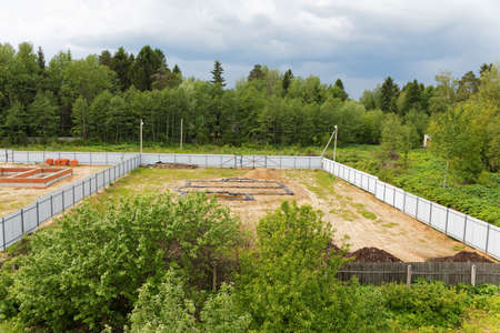 Building the foundation of houses in the summer