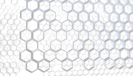 3d illustration honeycomb texture white. Abstract background for business presentation.