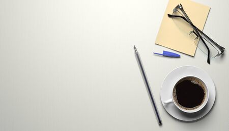 3d illustration of a workplace in the office.の写真素材