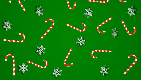 Mary Christmas and new year background animation. Sweet Christmas candy 3d illustration,の写真素材