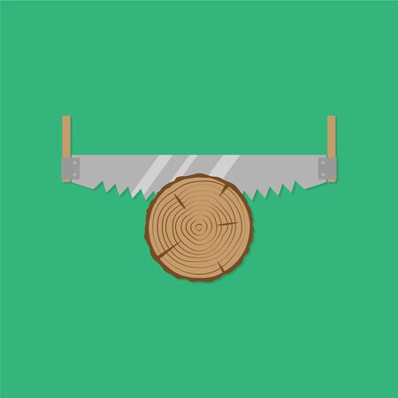Cross cut saw. Flat design style. Vector illustrationのイラスト素材
