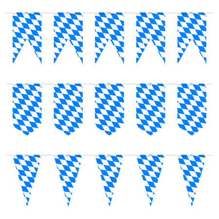 Oktoberfest decoration. Bavarian bunting festoon from Germany with diamond patternのイラスト素材