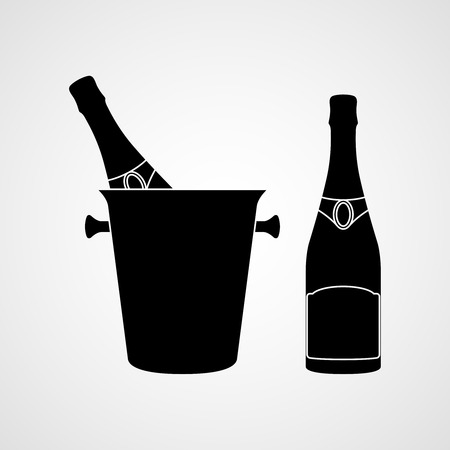 Champagne iconsのイラスト素材