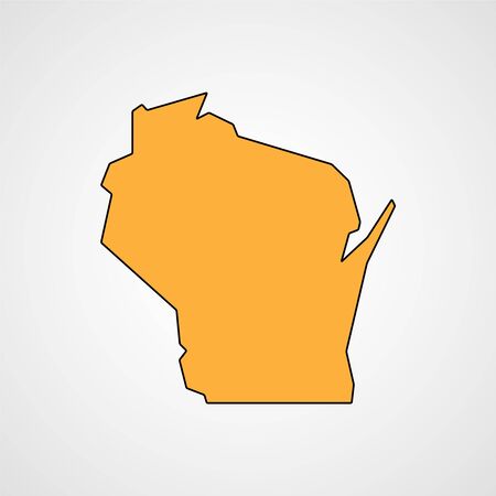 Wisconsin mapのイラスト素材