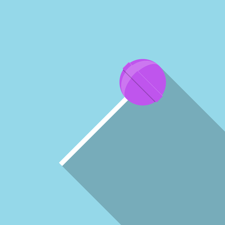 Lollipop with long shadow illustration in flat style. Vectorのイラスト素材