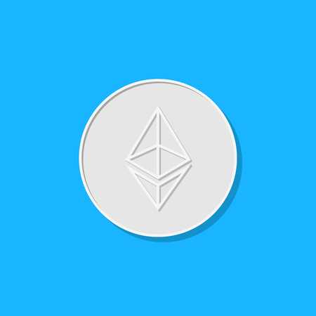 Ethereum cryptocurrency icon flat design. Vector illustrationのイラスト素材