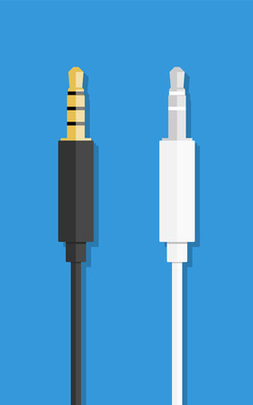 Mini jack 3.5mm audio plug. Flat design style. Vectorのイラスト素材