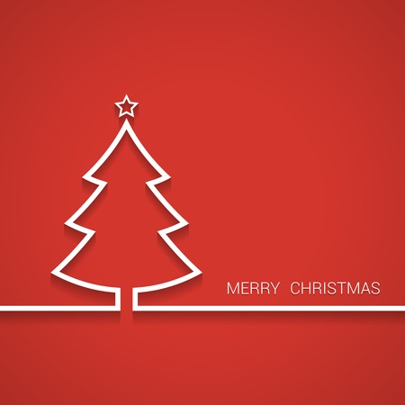 Christmas tree outline. Christmas greeting card. Vectorのイラスト素材