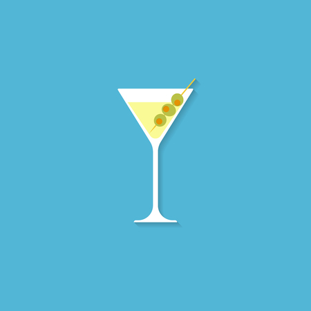 A glass for a martini. Illustration in flat styleのイラスト素材