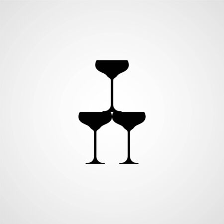 Pyramid of glasses flat vector iconのイラスト素材