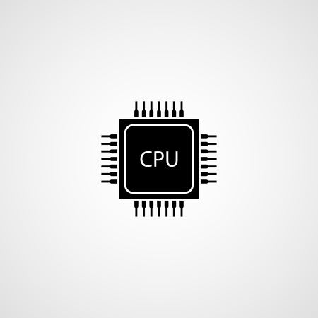 Electronic microchip, cpu icon. Vectorのイラスト素材