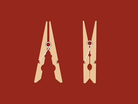 Clothespin vector illustration in flat styleのイラスト素材