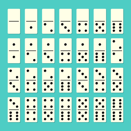 Full set of domino with shadows flat design style vector.のイラスト素材