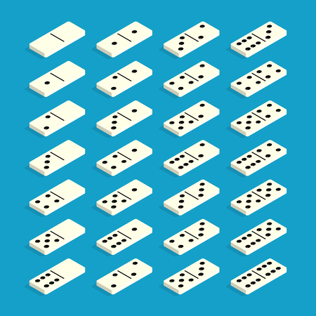 Domino set in isometric. Vector illustration. Flat styleのイラスト素材