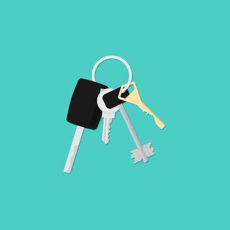 Bunch of keys. Illustration in a flat styleのイラスト素材