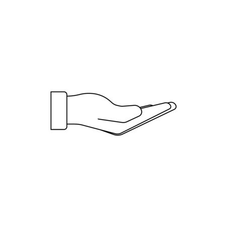 Flat of the hand, Line icon.のイラスト素材