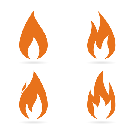 Fire flames icons setのイラスト素材