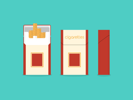 Cigarettes pack in flat style. Vector illustrationのイラスト素材