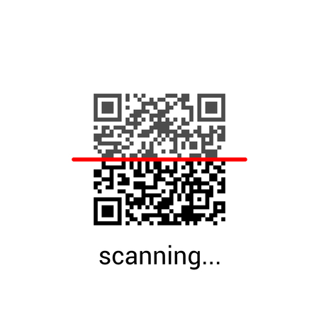 Scanning QR Code. Vector illustration.のイラスト素材