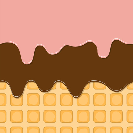Flowing glaze on wafer background. Vector illustrationのイラスト素材