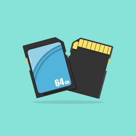 SD Memory card illustration in flat style. Vectorのイラスト素材