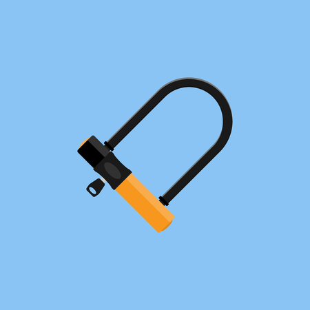 Bicycle Lock U shape. Vector illustration flat styleのイラスト素材