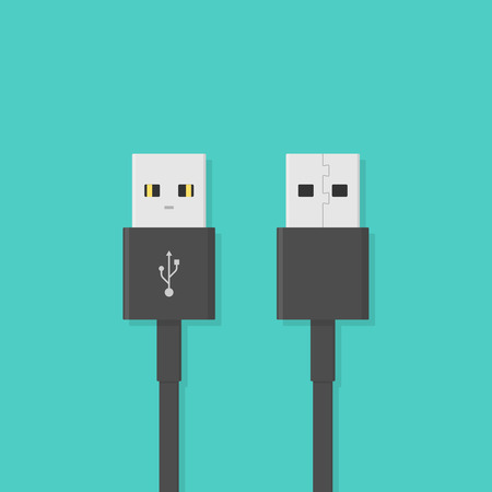USB plug. Vector illustration in flat style