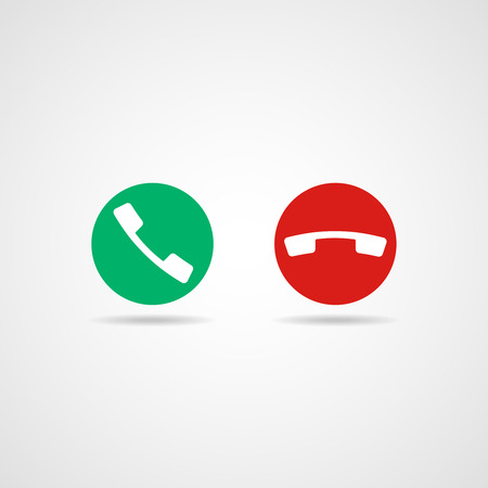 Red and green phone icon. Vectorのイラスト素材