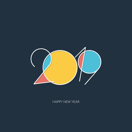 Happy New Year 2019 background for your flyers and greetings card. Vector illustration.のイラスト素材