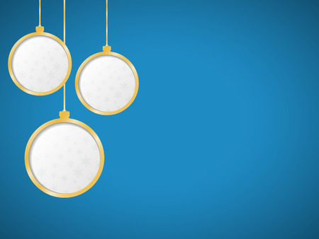 Christmas balls on blue background. Vector illustrationのイラスト素材
