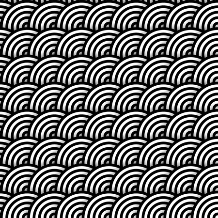 Seamless pattern with rounded wave. Vector backgroundのイラスト素材