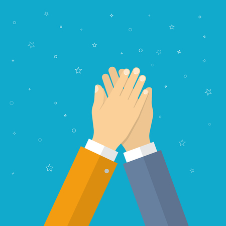 Hands giving high five. Flat design style. Vectorのイラスト素材