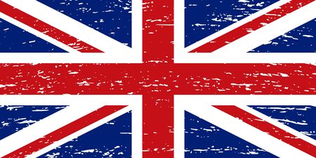 Flag of the United Kingdom grunge style. The correct proportions and colors. Vectorのイラスト素材