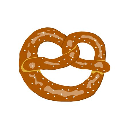 Pretzel illustration in flat design style. Vectorのイラスト素材