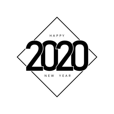 Happy New Year 2020 design pattern. Vector illustration