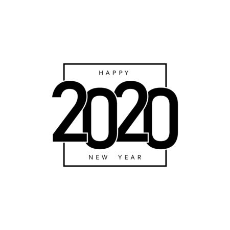 Happy New Year 2020 greeting card template. Vector illustrationのイラスト素材