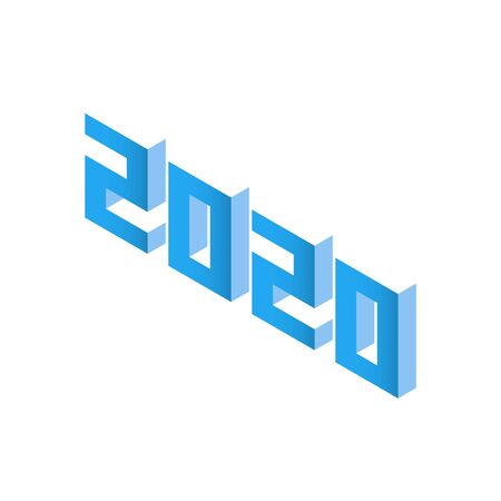 New Year 2020 isometric background. Vectorのイラスト素材