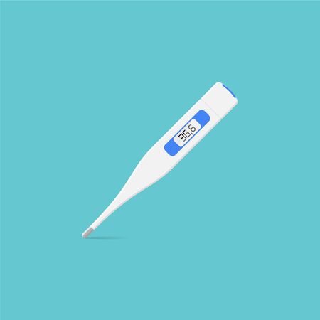 Medical thermometer illustration in flat style. Modern vector icon