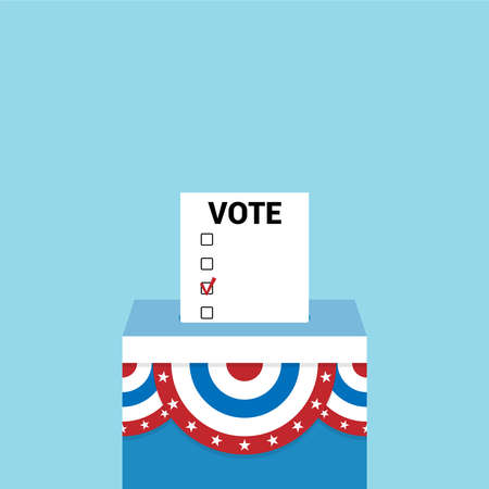 Ballot box for presidential election. Vector in flat style