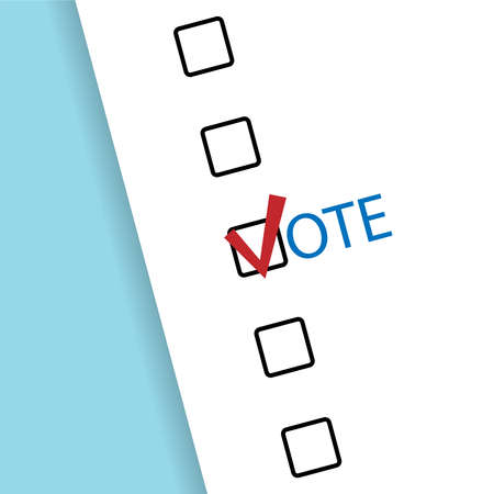 Paper ballot for presidential election close-up. Vector in flat styleのイラスト素材