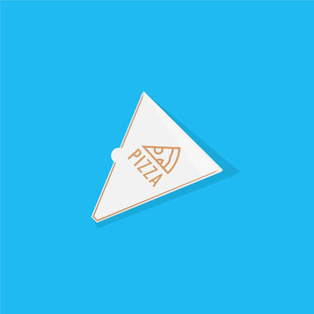 White cardboard pizza slice box. Vector illustration in flat styleのイラスト素材
