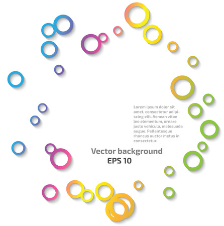 Colorful circles abstract background on whiteのイラスト素材