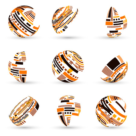 Set of abstract vector spheresのイラスト素材