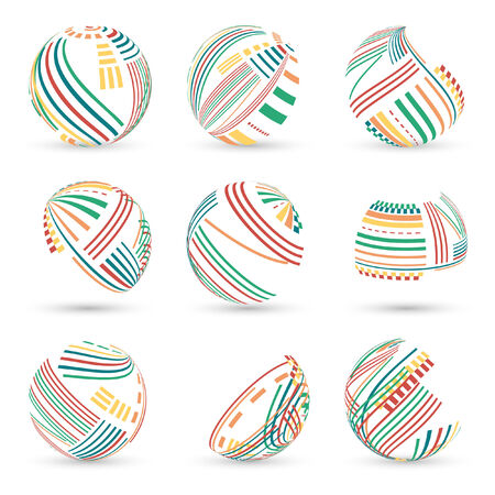 Set of abstract vector spheresのイラスト素材