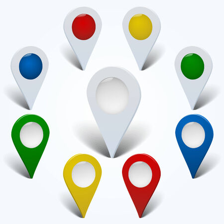 Set of 3d map pointers.のイラスト素材