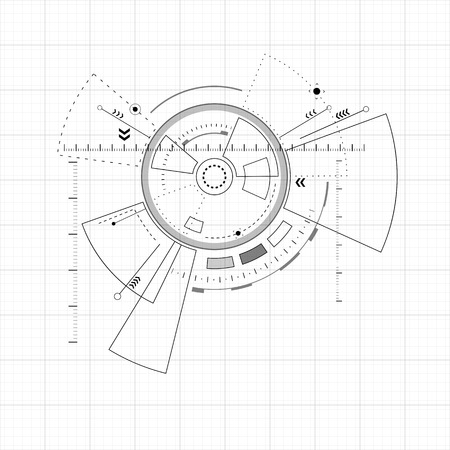 Sci fi futuristic user interface. Vector illustration.のイラスト素材