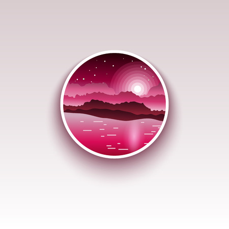 Minimalistic badge. Simle illustration of a nature. Vector illustration.のイラスト素材